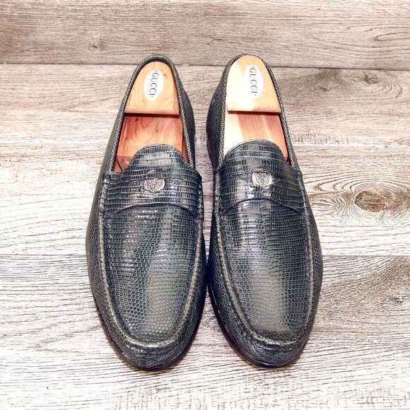 $ 1350 Genuine Lizard GUCCI Loafers 11.5 D Orig Box Orig Trees * add $26 Reptan - Picture 3 of 16